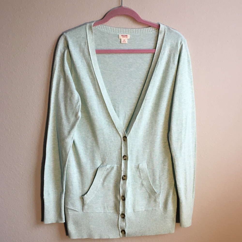 Teal Heathered Classic Cardigan